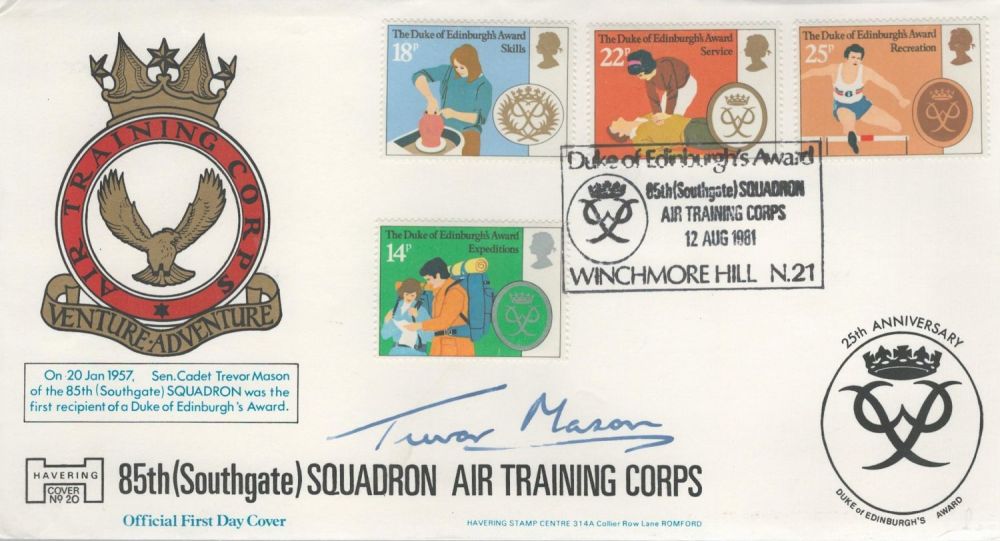 Lot 185: Trevor Mason signed 85th Southgate Squadron Air Training...