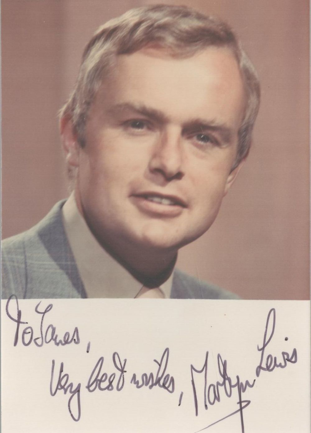 Lot 195: Martyn Lewis signed 5x4 colour photo. Good condition....
