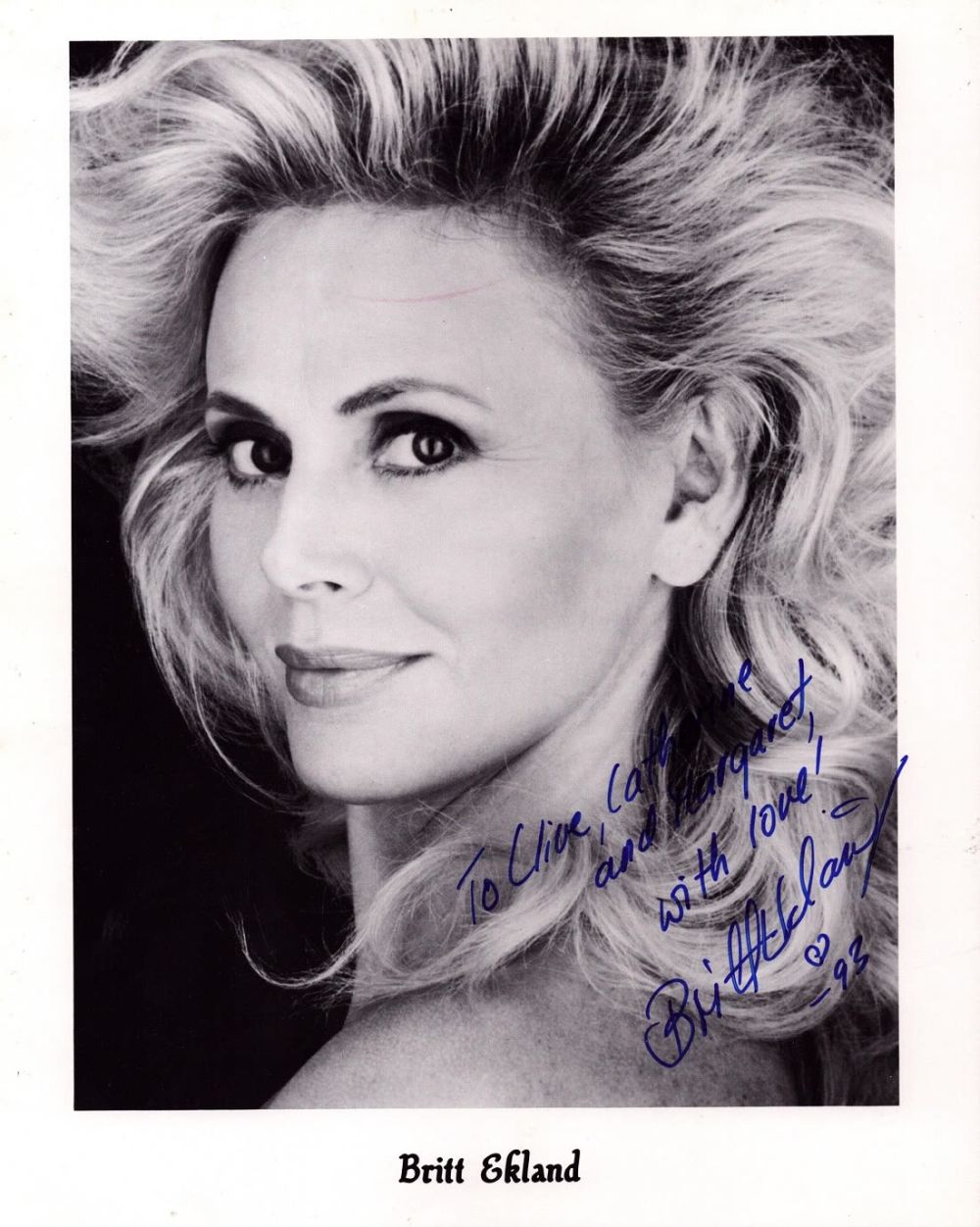 Lot 237: Swedish Actress Britt Ekland signed 10 x 8...