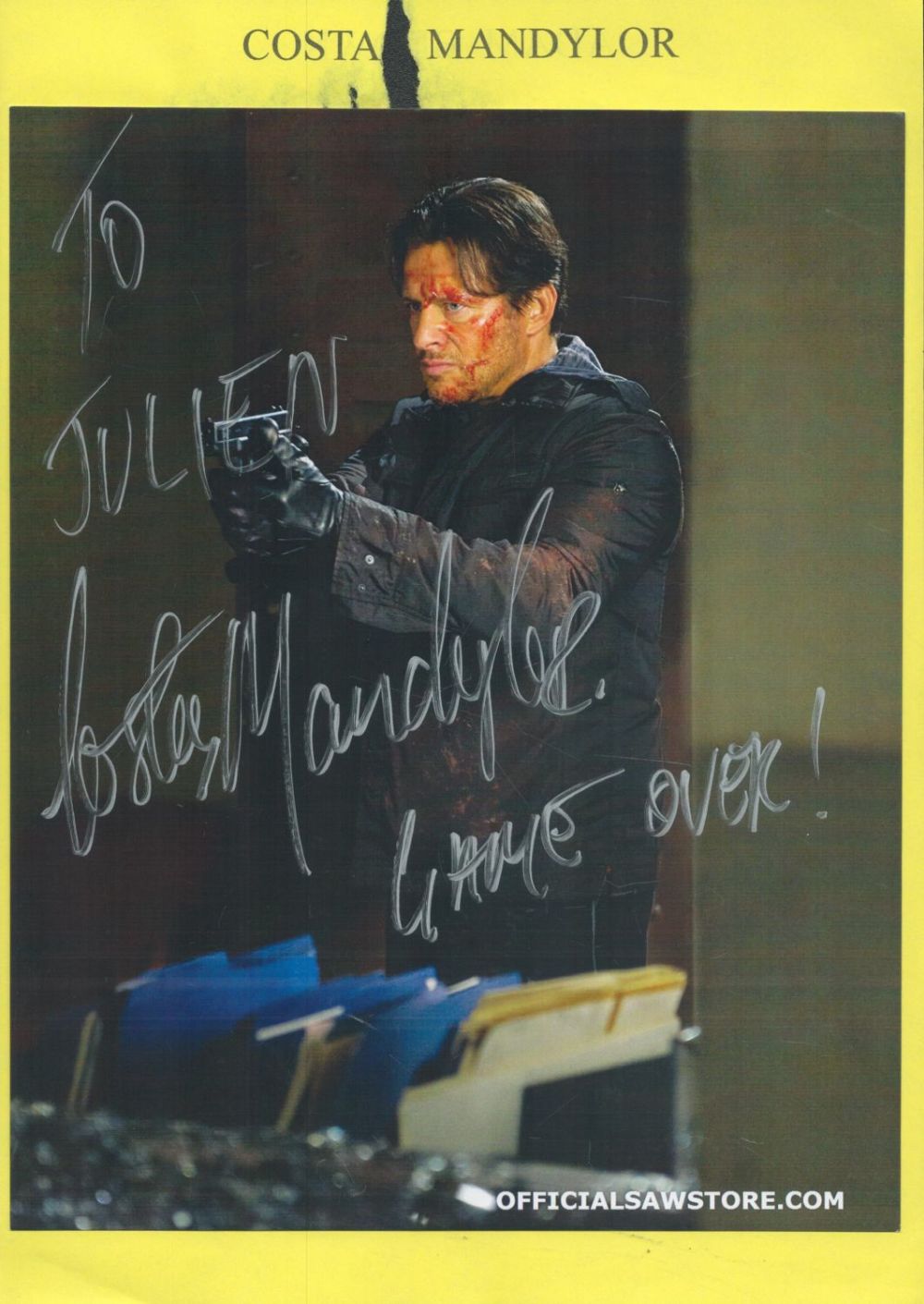 Lot 266: Costas Mandylor (Mark Hoffman in Saw films) signed...