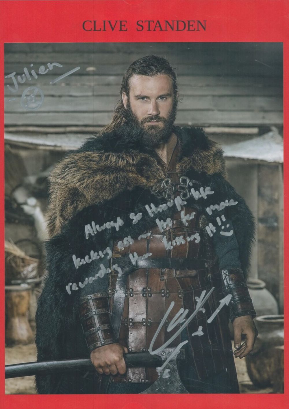 Lot 270: Clive Standen signed 10 x 8 inch colour...