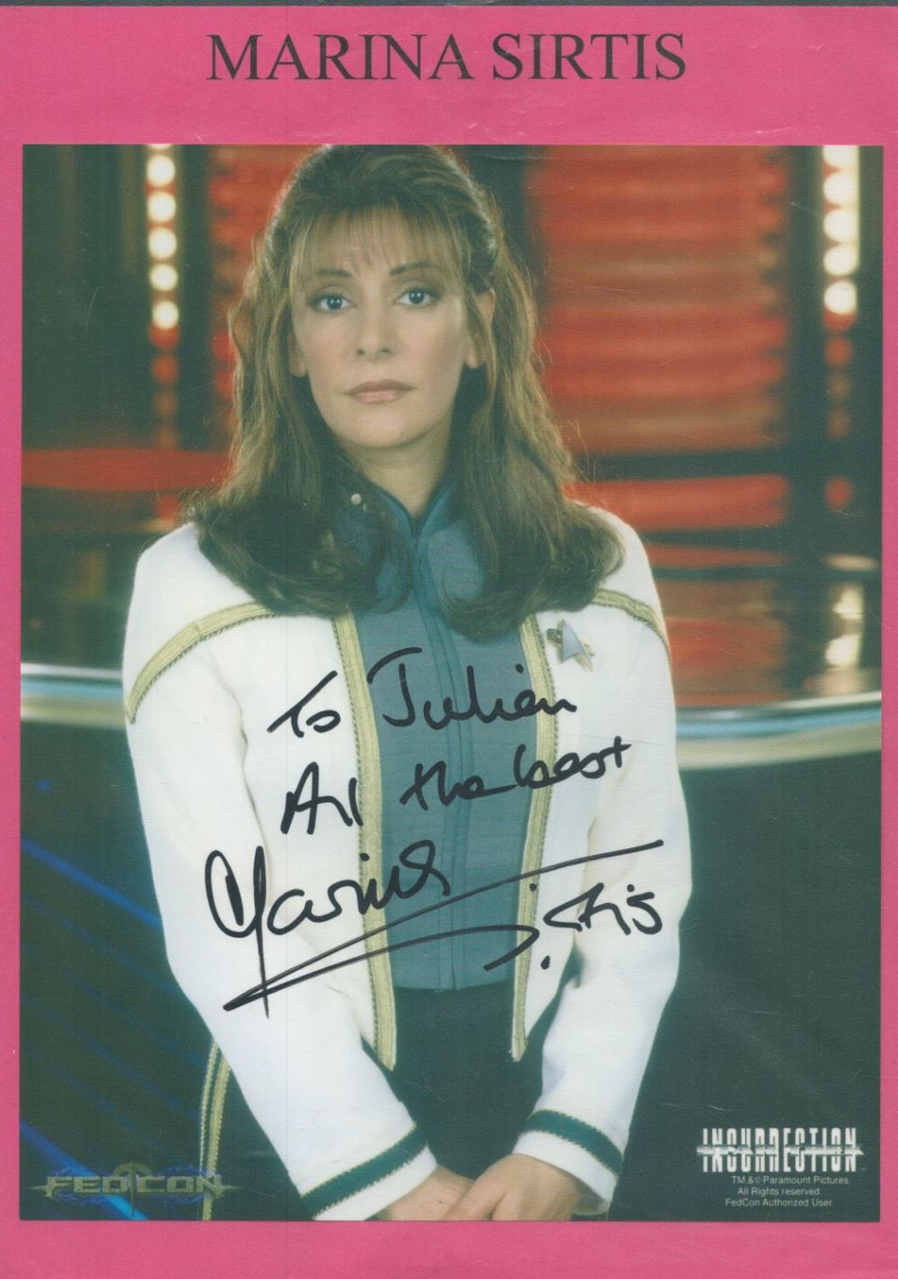 Lot 271: Marina Sirtis and Tony Amendola signed separate 10...