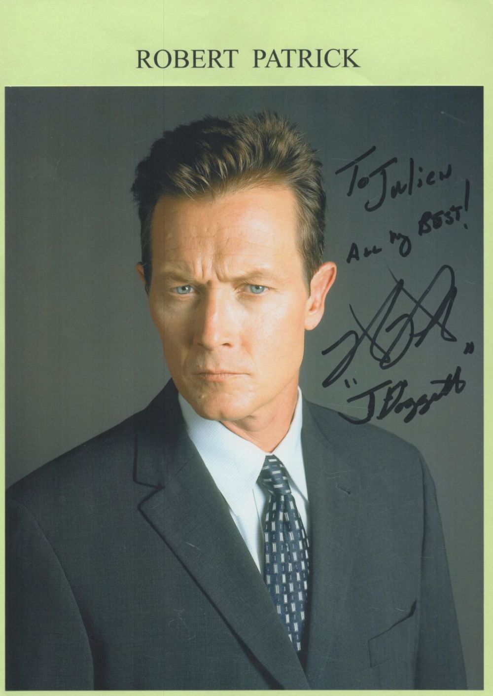 Lot 282: Robert Patrick (Terminator 2) signed 10 x 8...