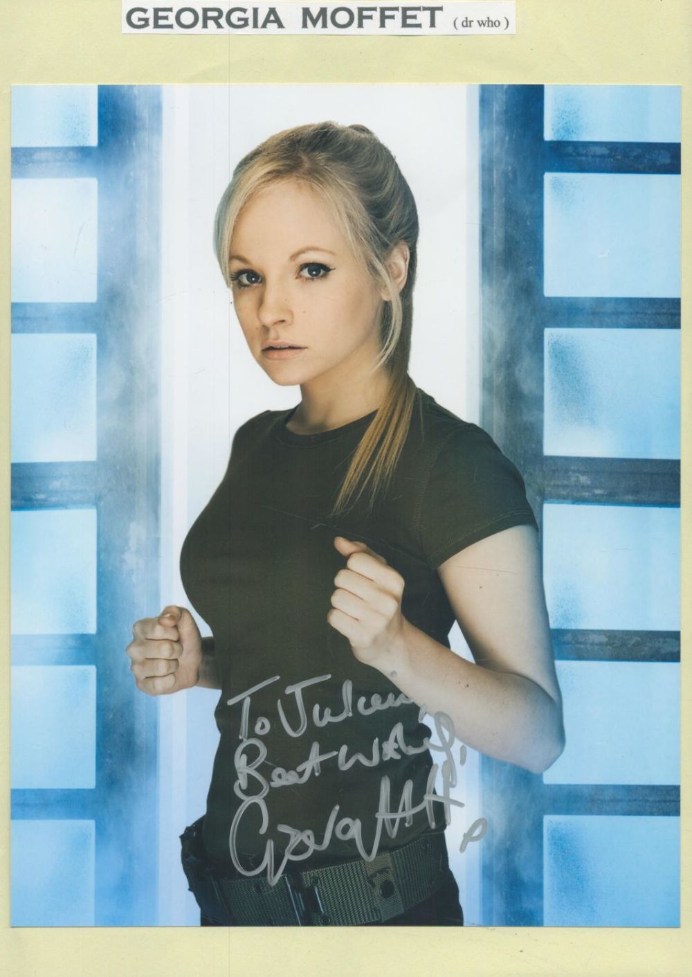 Lot 293: Gorgia Moffet (Dr Who) signed 10 x 8...