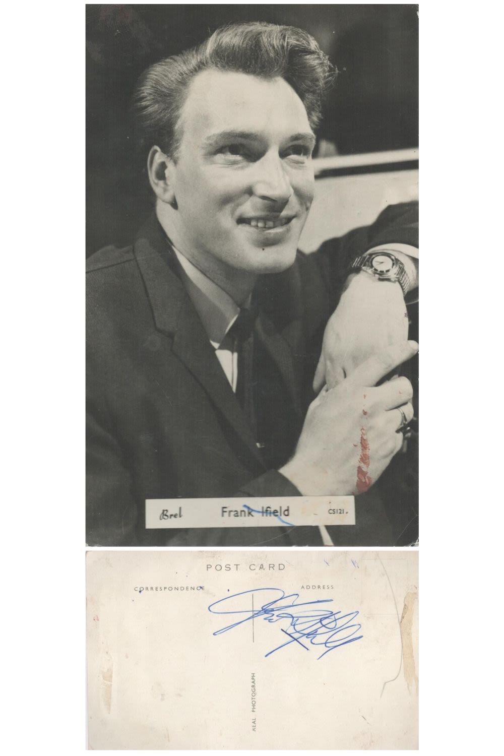 Lot 318: Frank Ifield Singer Vintage Brel Promo Postcard Photo...