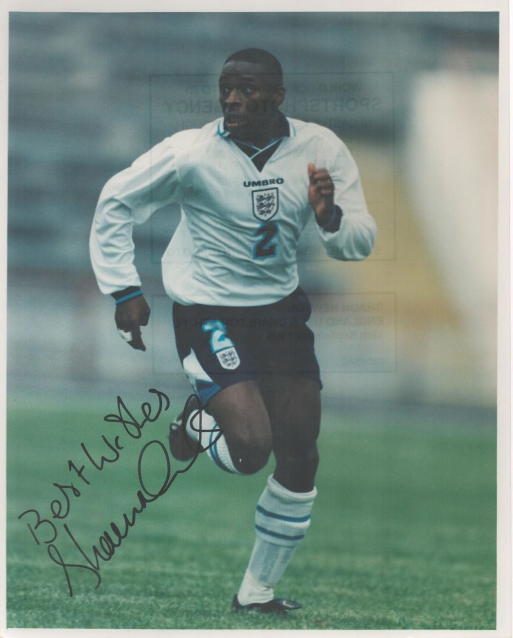 Lot 326: Shaun Newton Signed England 8x10 Press Photo. Good...
