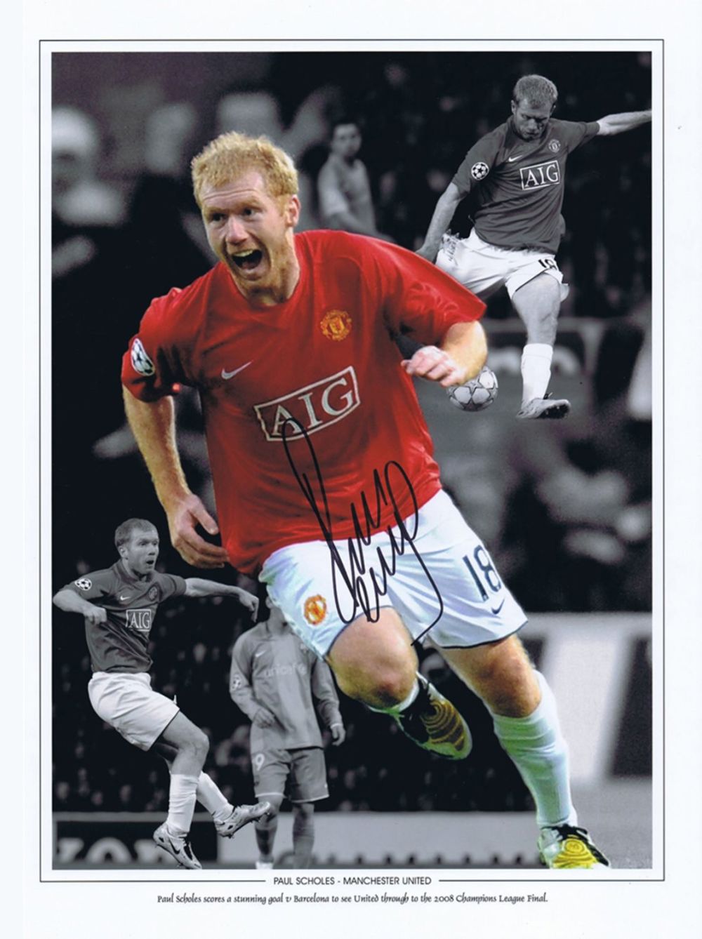 Lot 397: Football Autographed Paul Scholes 16 X 12 Montage-Edition:...