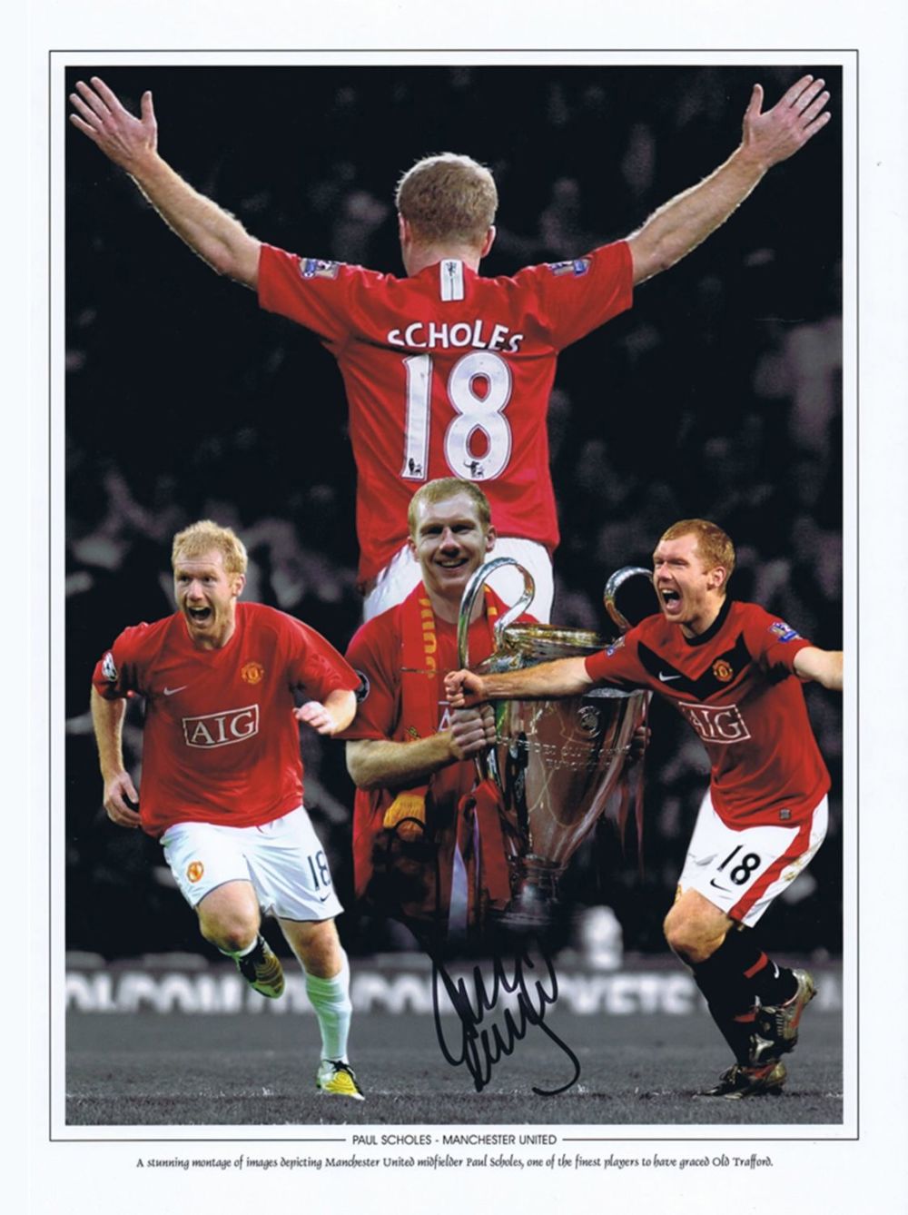 Lot 398: Football Autographed Paul Scholes 16 X 12 Montage-Edition:...