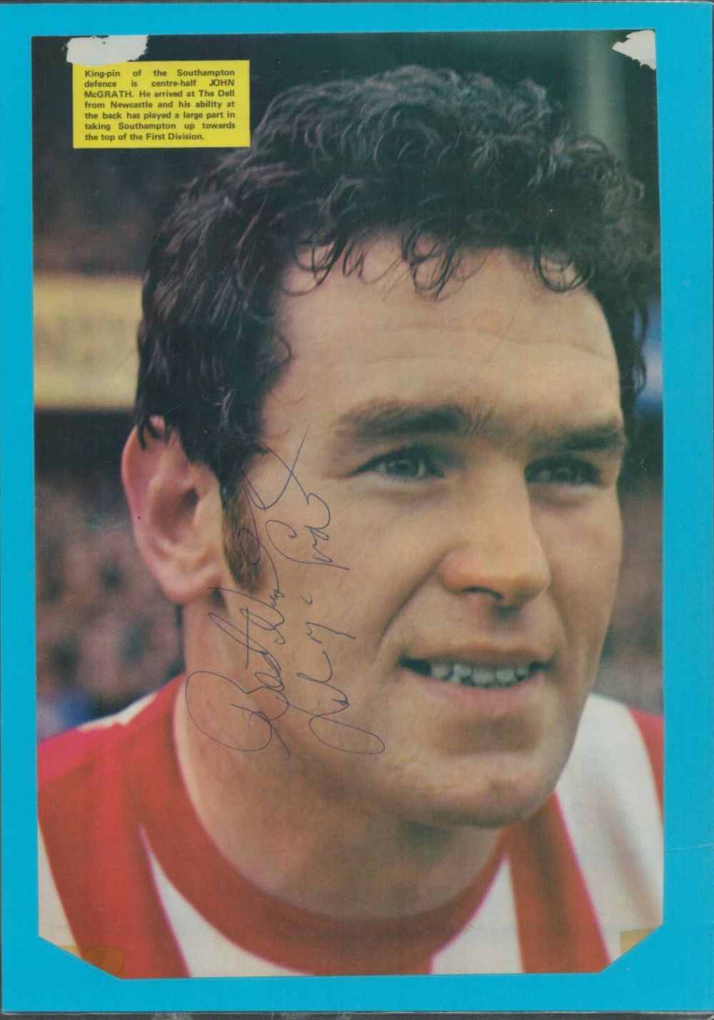 Lot 429: John McGrath signed 12x8 inch 0verall mounted colour...