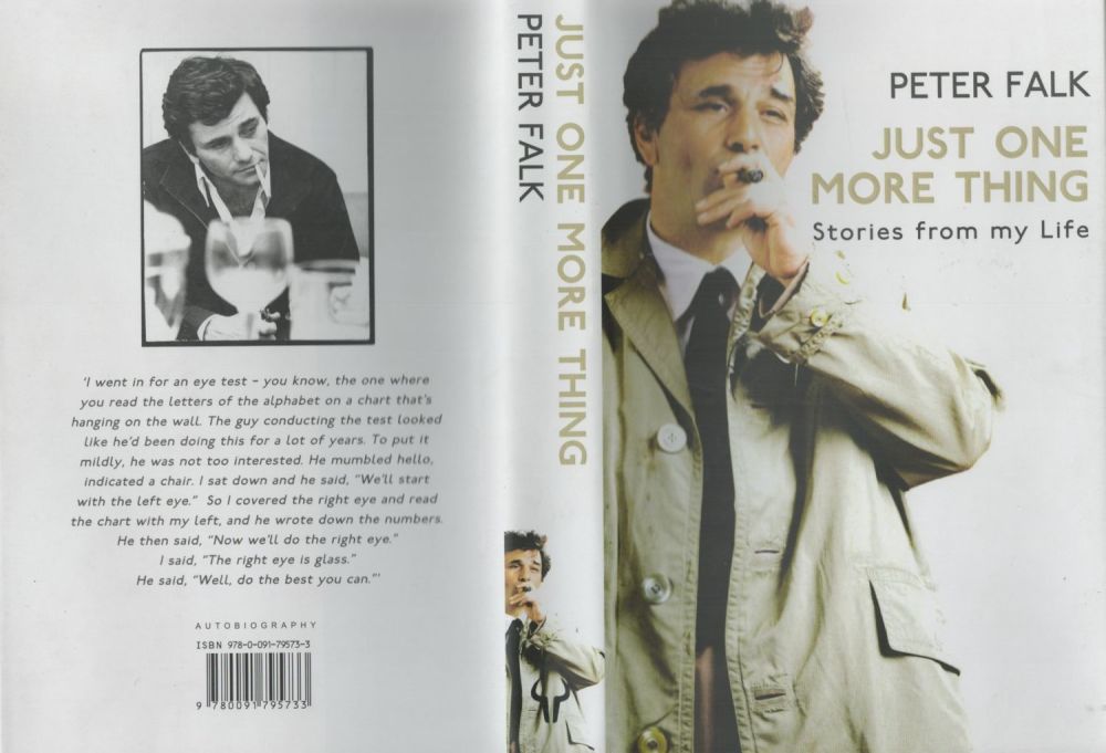 Lot 438: Peter Falk signed hardback book titled Just One...
