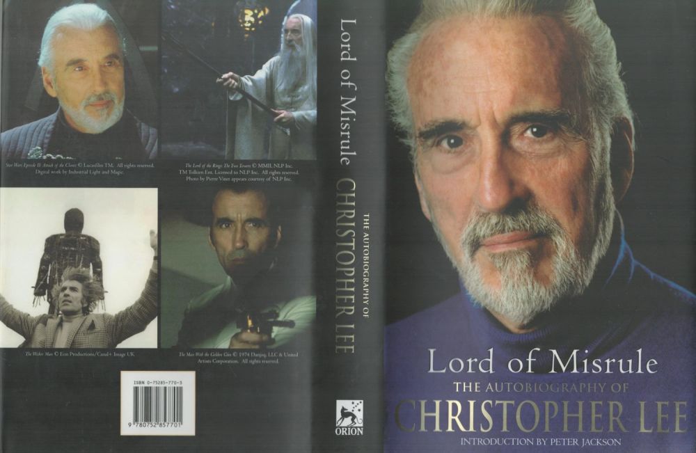 Lot 439: Christopher Lee signed hardback book titled Lord of...