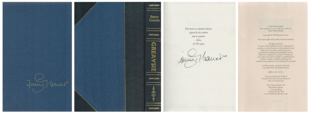 Lot 443: Jimmy Greaves signed hardback book titled Greavsie limited...