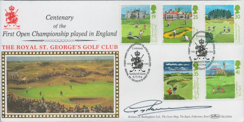 Lot 473: Greg Norman signed Open Championship FDC. 5/7/94 Sandwich...