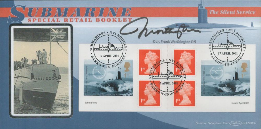 Lot 477: Cdr Frank Worthington signed Submarines FDC. 17/4/01 Barrow-in-Furness...