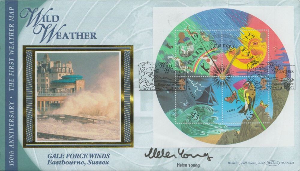 Lot 479: Helen Young signed Wild Weather FDC. 13/3/01 Eastbourne...