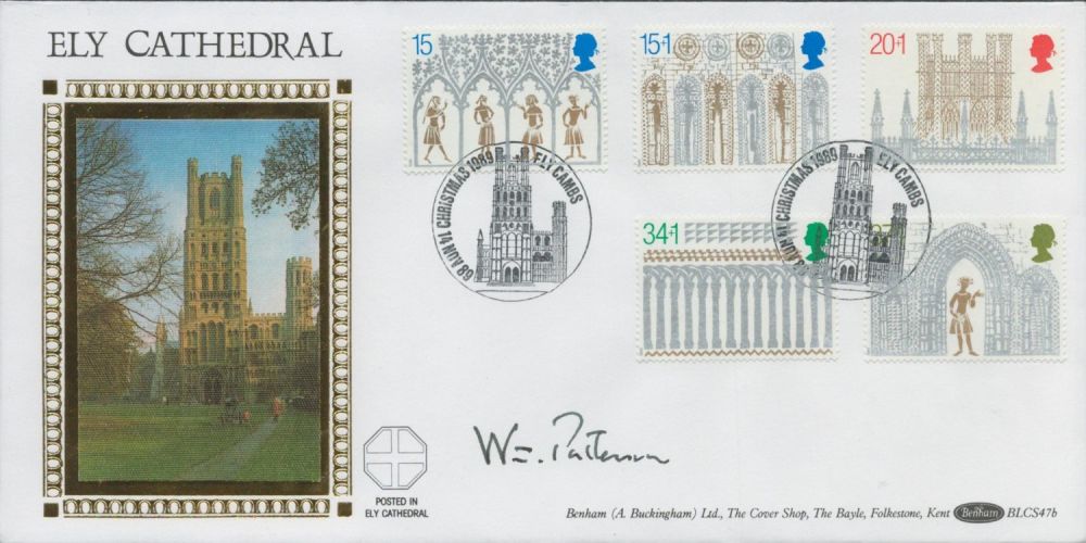 Lot 493: William Patterson signed Ely Cathedral FDC. 14/11/89 Ely...