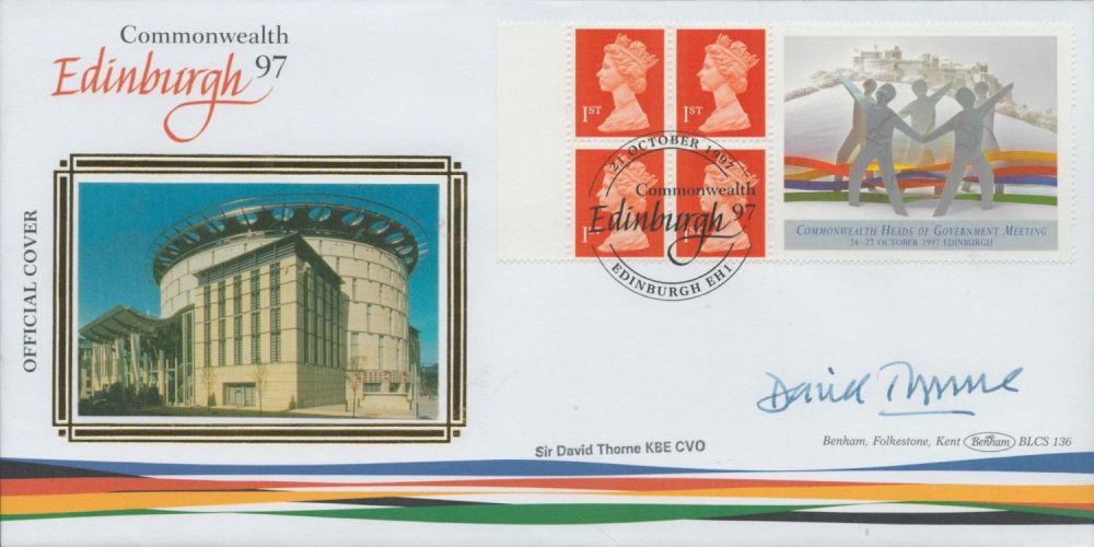 Lot 509: Sir David Thomas signed Commonwealth Edinburgh 97 FDC....