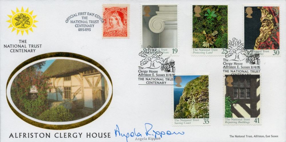 Lot 513: Angela Rippon signed National Trust Centenary FDC. 11/4/95...