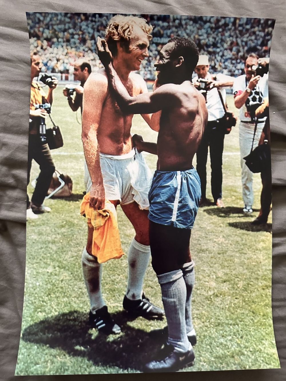 Lot 528: 1970 World Cup England v Brazil, iconic 16x12...