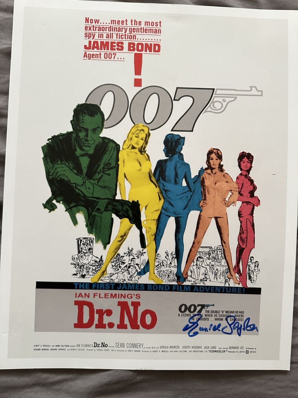 Lot 534: 007 James Bond movie Dr No 14x11 inch...