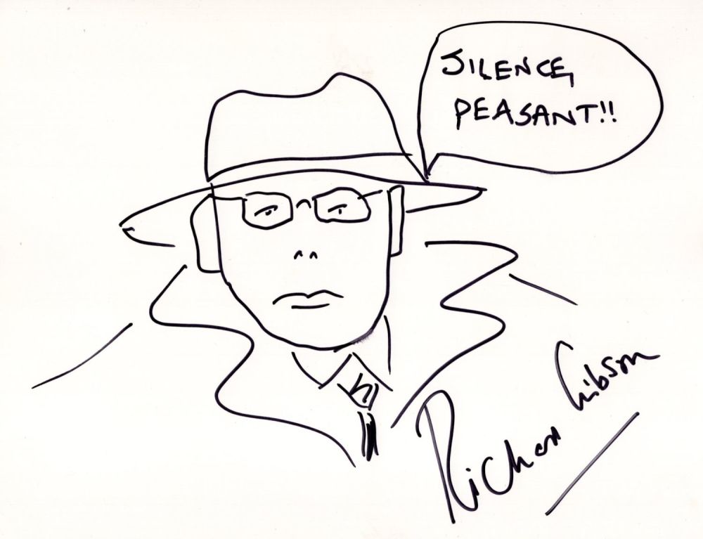 Lot 536: Allo Allo! 8x10 inch white card with funny...