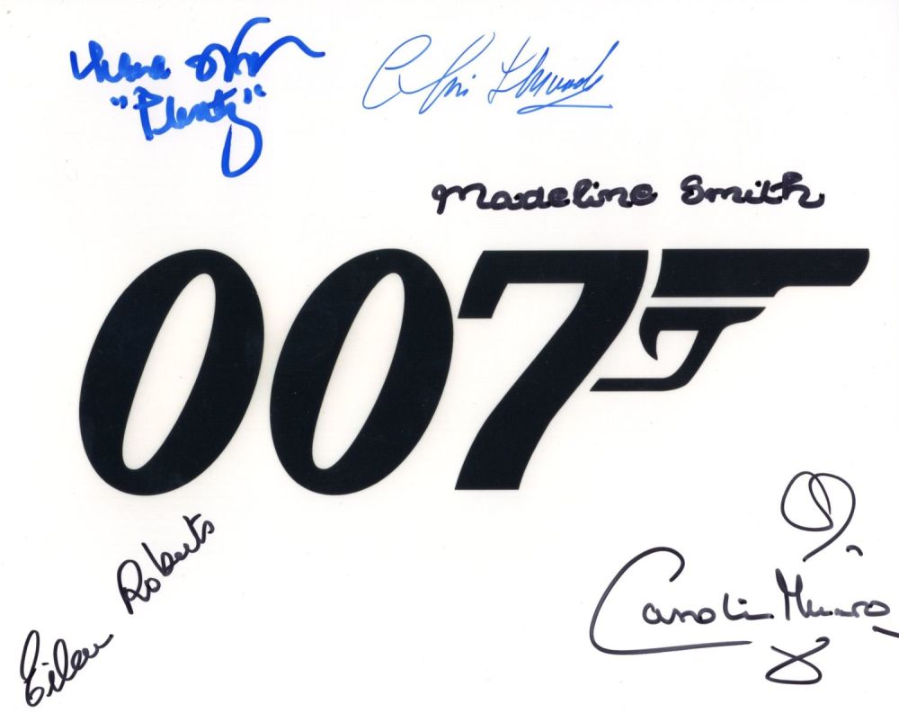 Lot 562: 007 James Bond movie logo 8x10 photo signed...