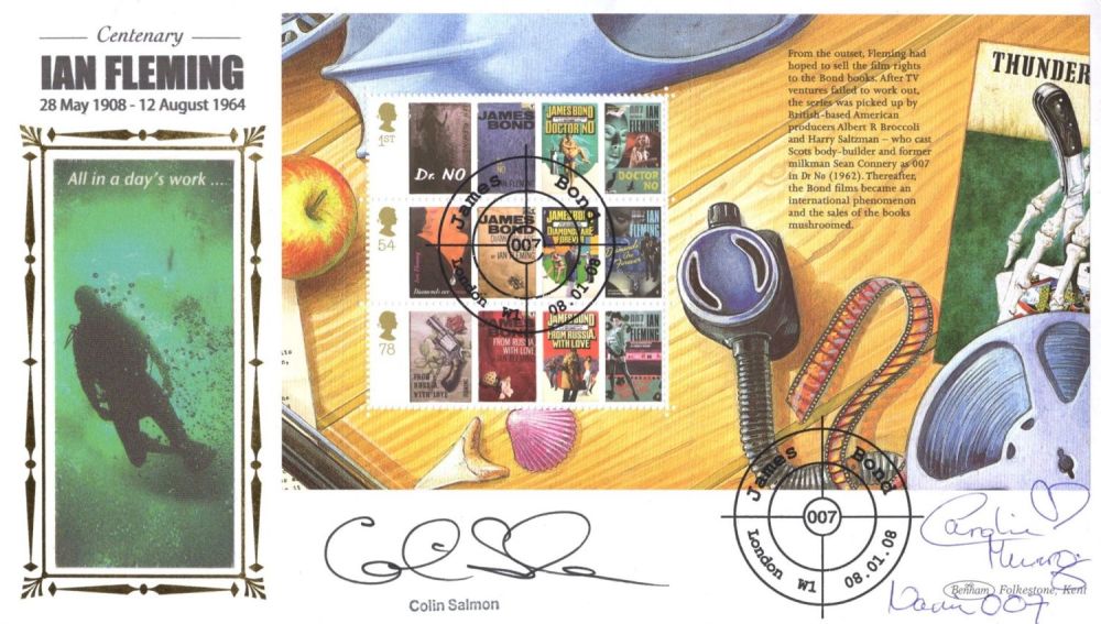 Lot 575: 007 James Bond Benham FDC signed by The...