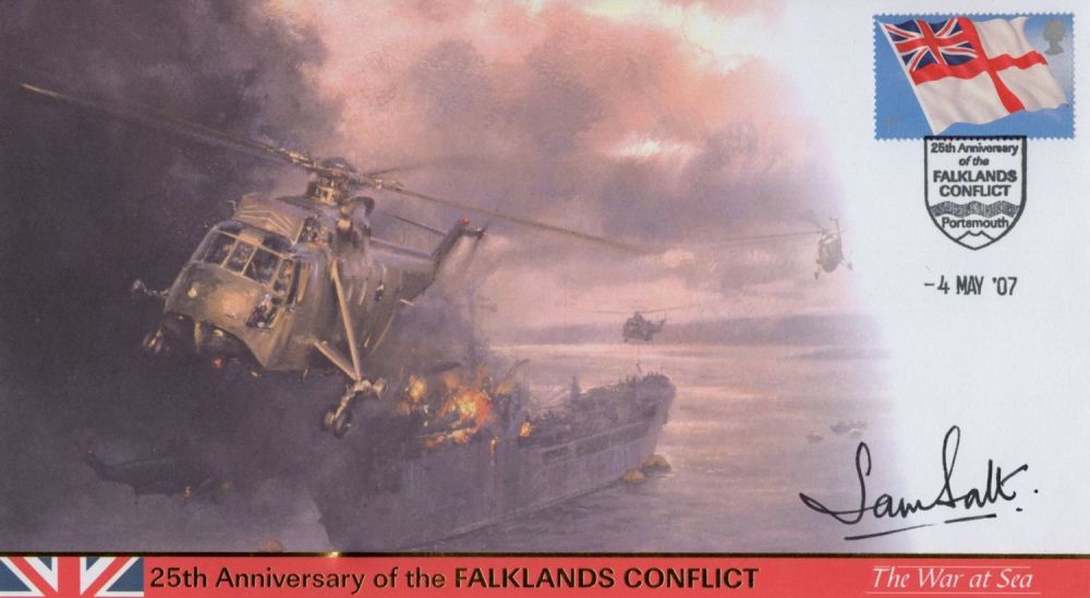 Lot 744: Falklands War Buckingham Covers FDC signed by Rear...