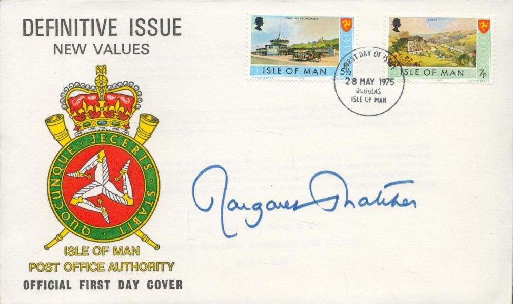 Lot 72: Margaret Thatcher signed Isle of Man Definitive Issue...