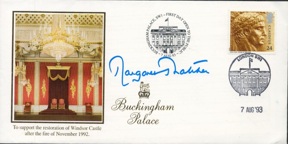 Lot 73: Margaret Thatcher signed Buckingham Palace FDC PM Buckingham...