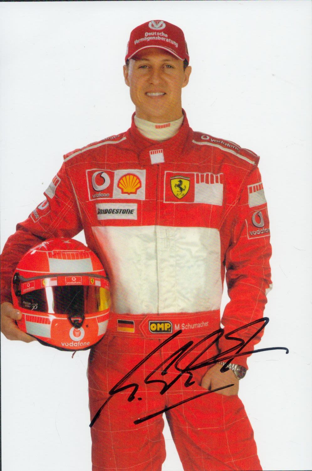 Lot 74: Michael Schumacher signed 8x6 inch colour photo pictured...
