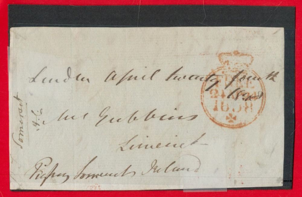Lot 179: Undated Free front with envelope and seal from...