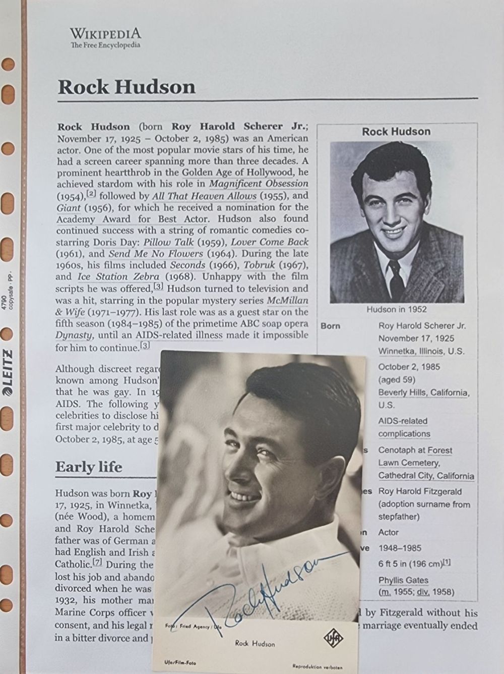 Lot 216: Glen Ford signed 6x4 inch black and white...