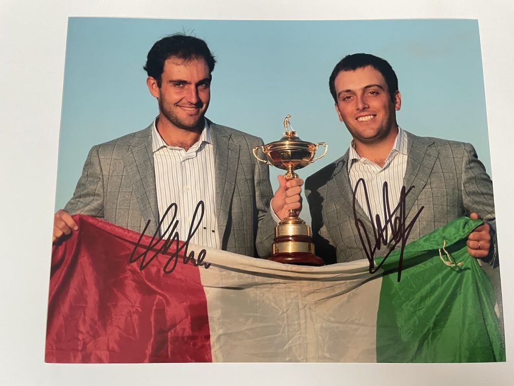 Lot 86: Francesco and Eduardo Molinari Italian Golfers 10x8 inch...