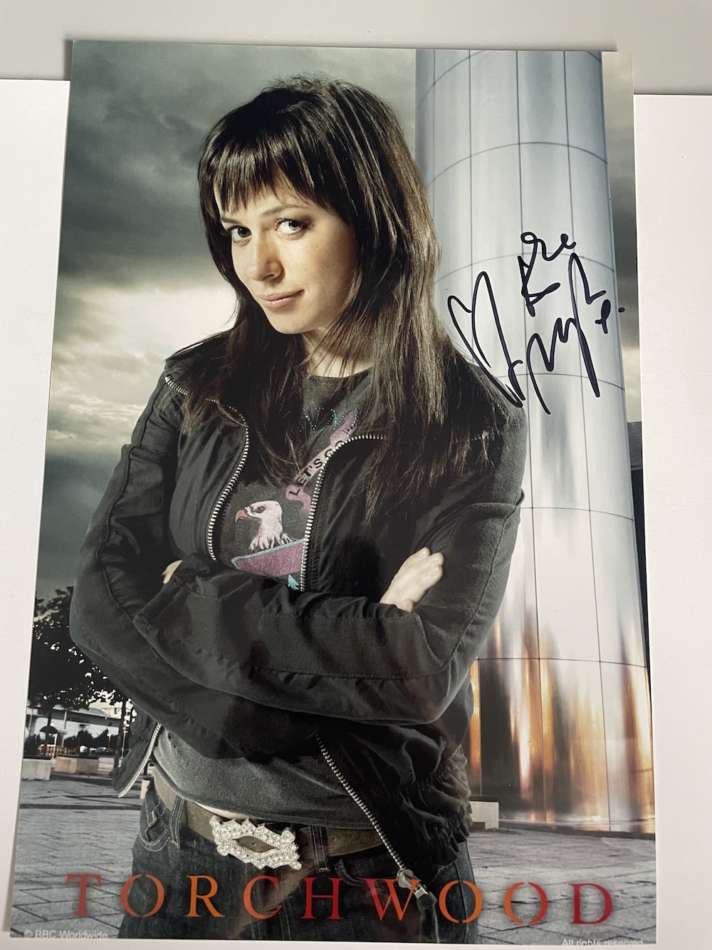Lot 95: Eve Myles Popular Actress, Torchwood 12x8 inch signed...
