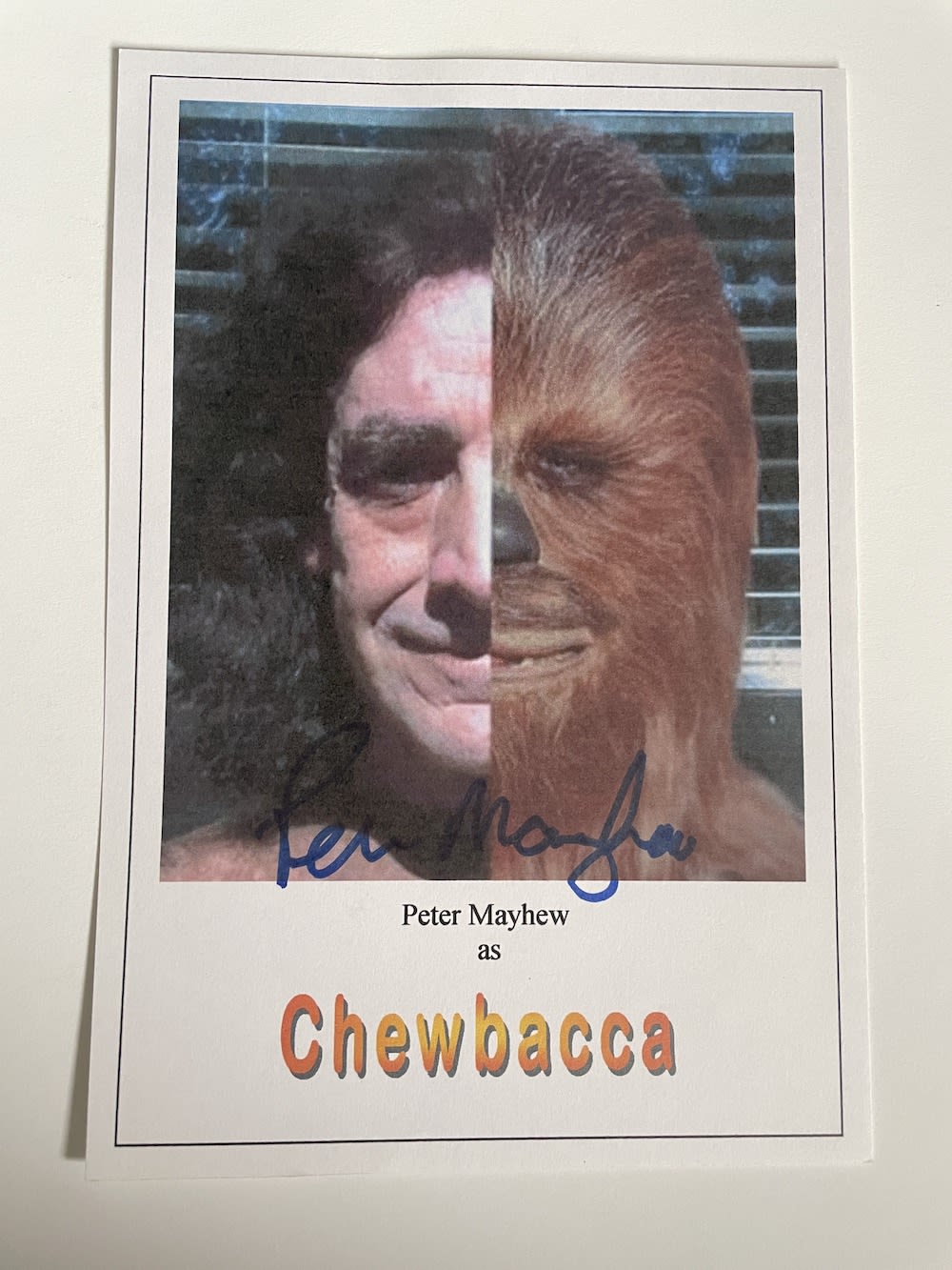 Lot 105: Peter Mayhew Star Wars Film Actor, Chewbacca 8x6...