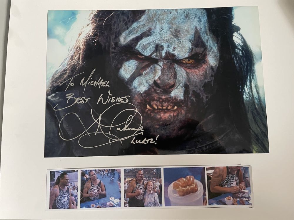 Lot 108: Lawrence Makoare Lord of the Rings Actor, Lurtz...