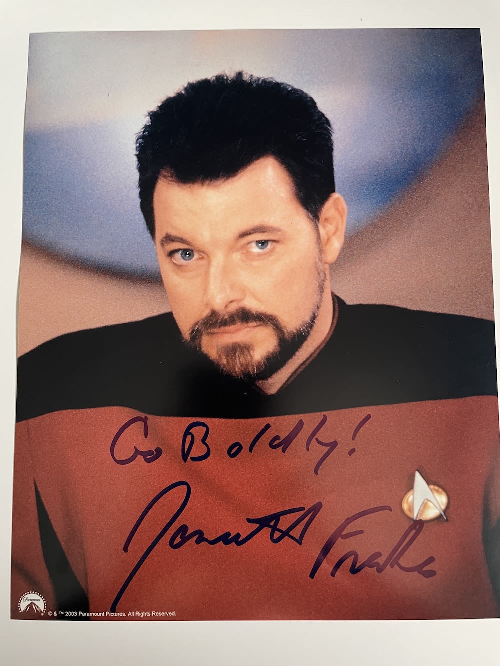 Lot 177: Jonathan Frakes Legendary Star Trek Actor 10x8 inch...