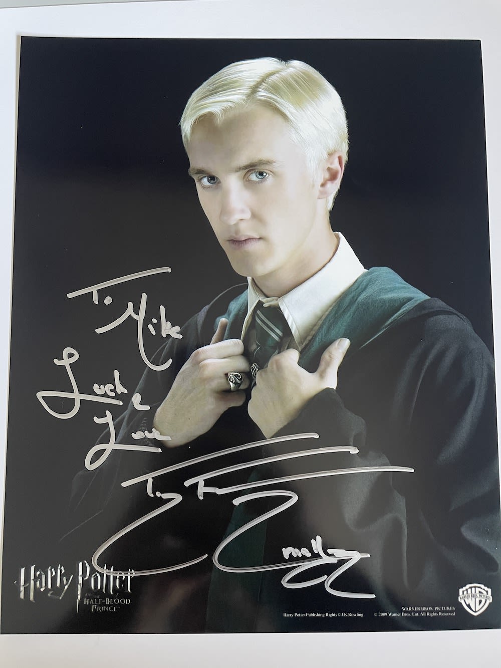 Lot 236: Tom Felton Harry Potter Actor 10x8 inch signed...