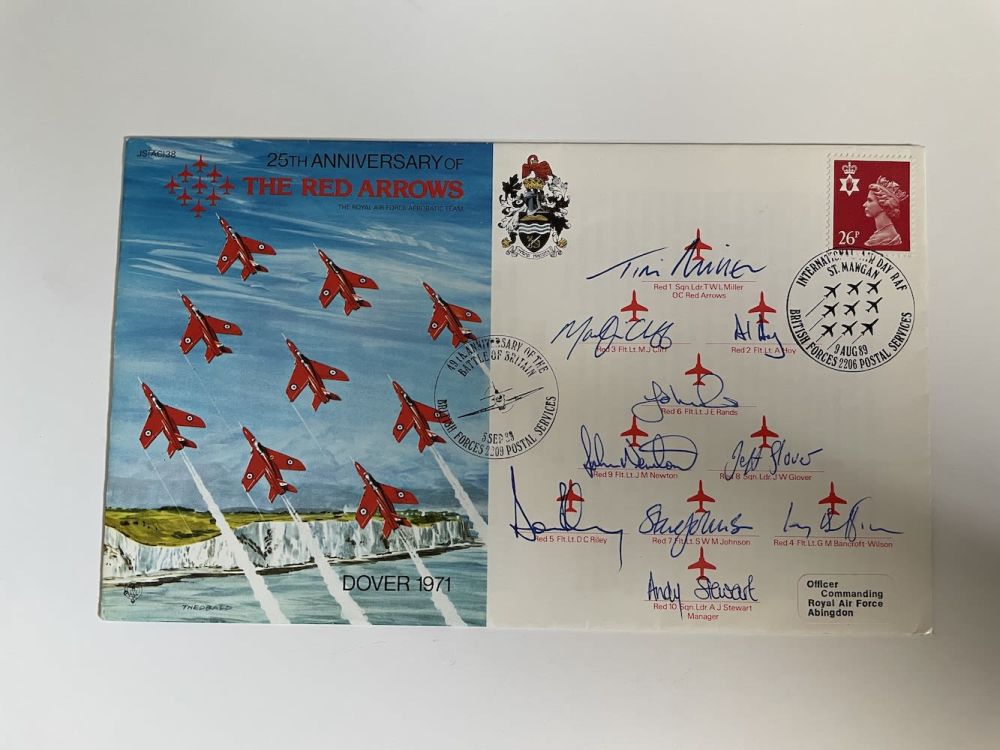 Lot 242: The Red Arrows 25th Anniversary Fully Signed FDC...