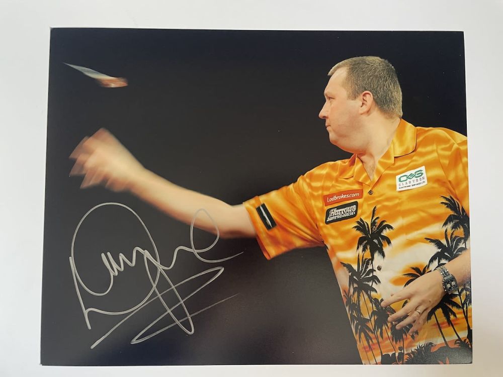 Lot 266: Wayne Mardle Former Professional Darts Player 10x8 inch...