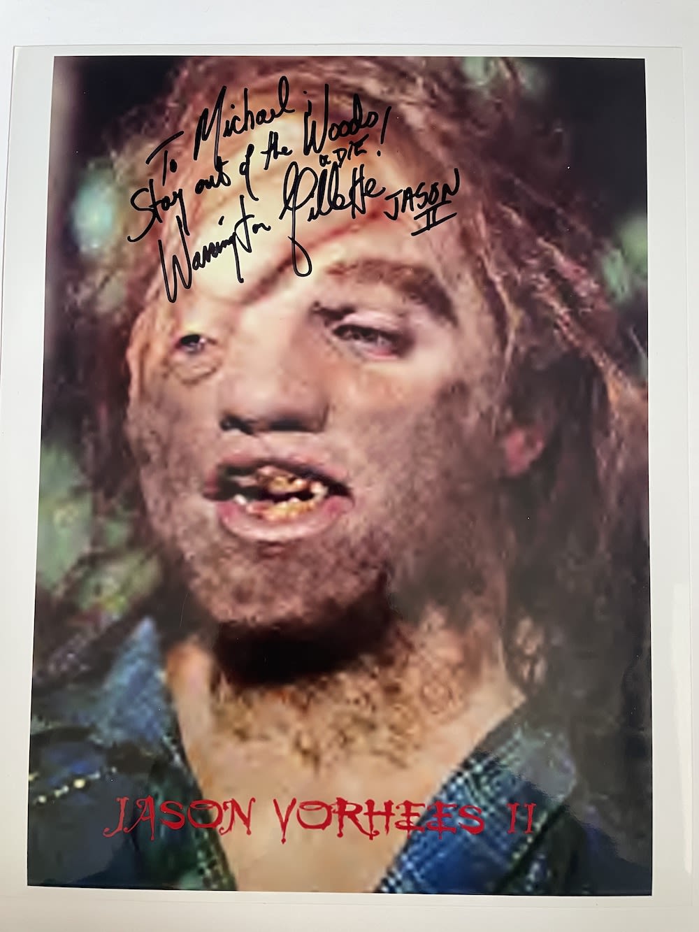 Lot 272: Warrington Gillette Horror Film Actor, Jason II 10x8...