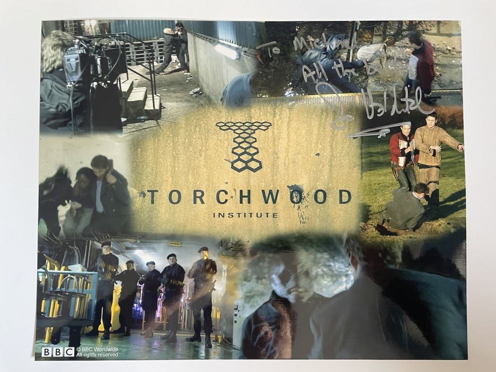 Lot 279: Ian Hidlich Popular Actor, Torchwood 10x8 inch signed...