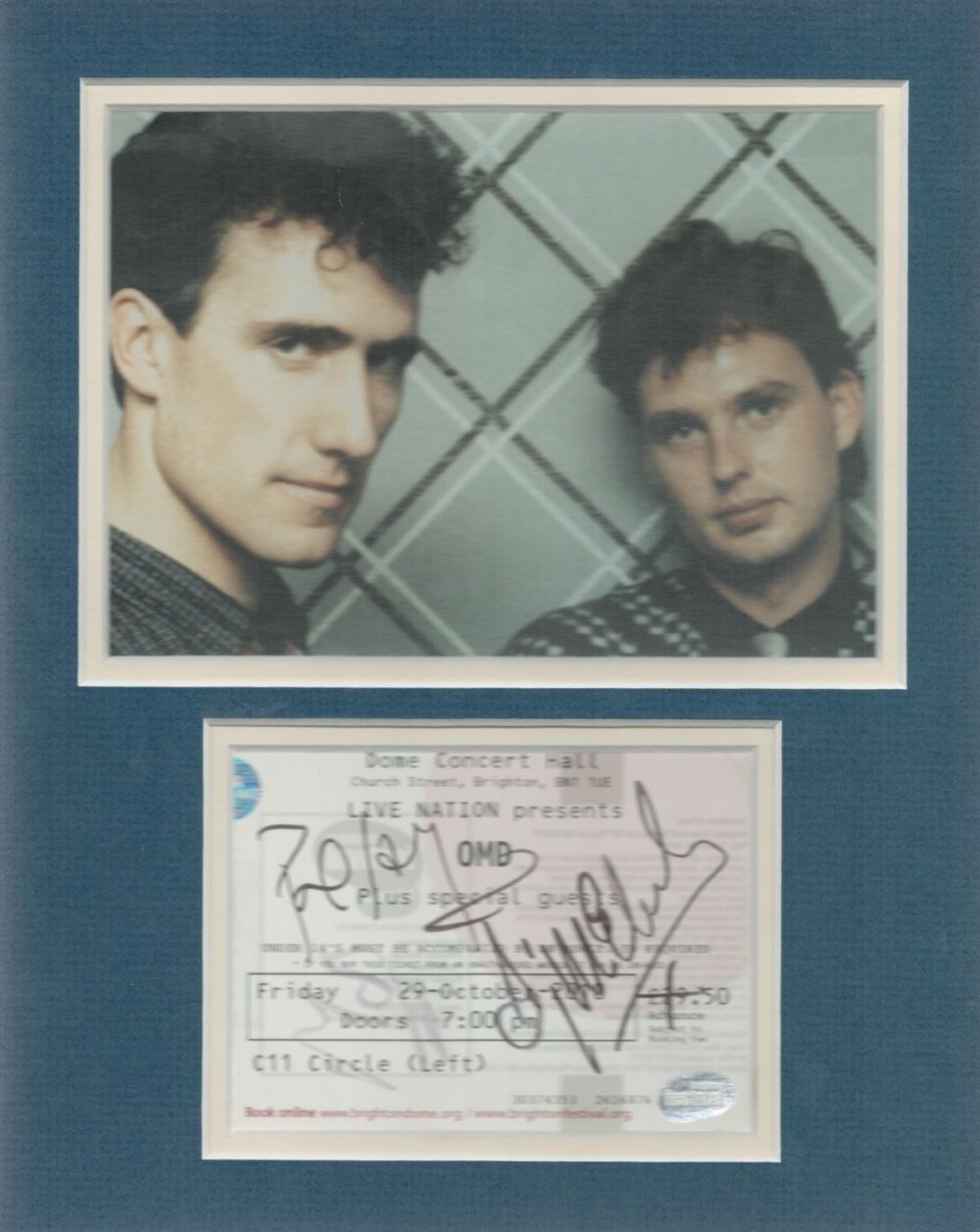 Lot 189: Mounted Signature of OMD with colour photo with...