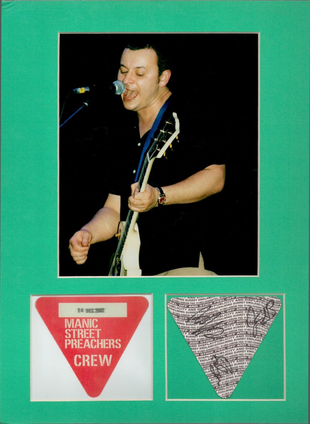 Lot 193: Mounted Signatures of Manic Street Preachers with Colour...