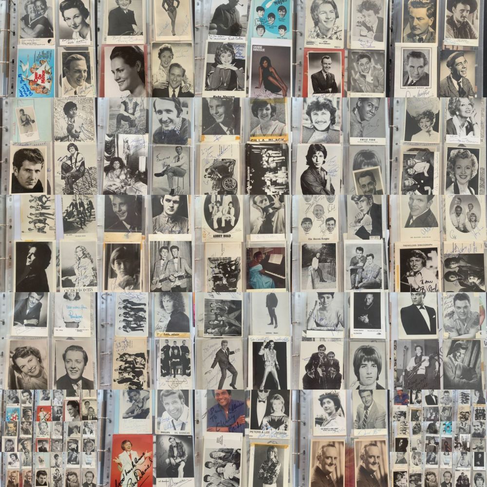 Lot 199: Vintage Music and Film Multi signed Postcards Collection...