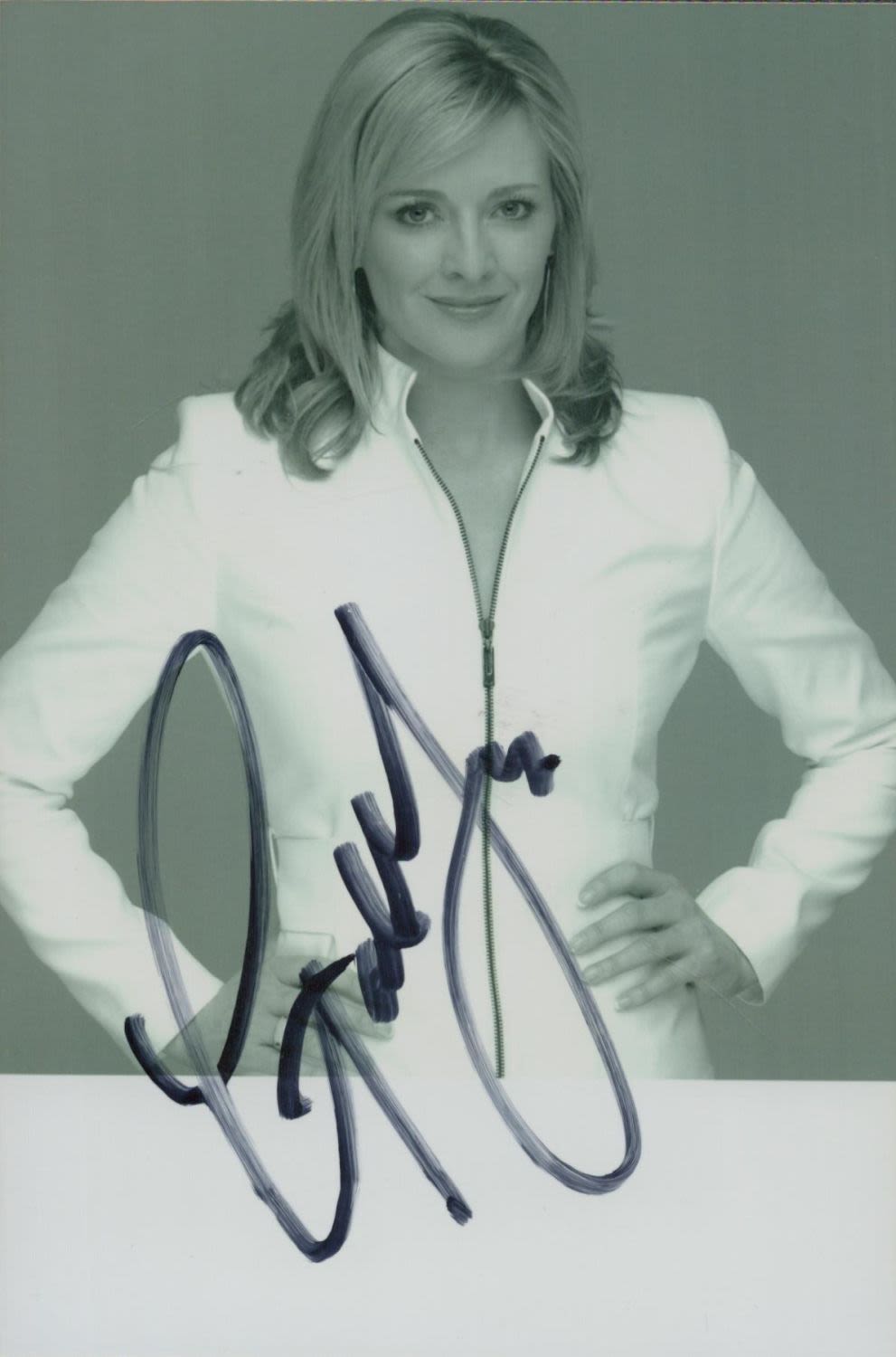 Lot 209: Gabby Logan signed black and white photo. Welsh...