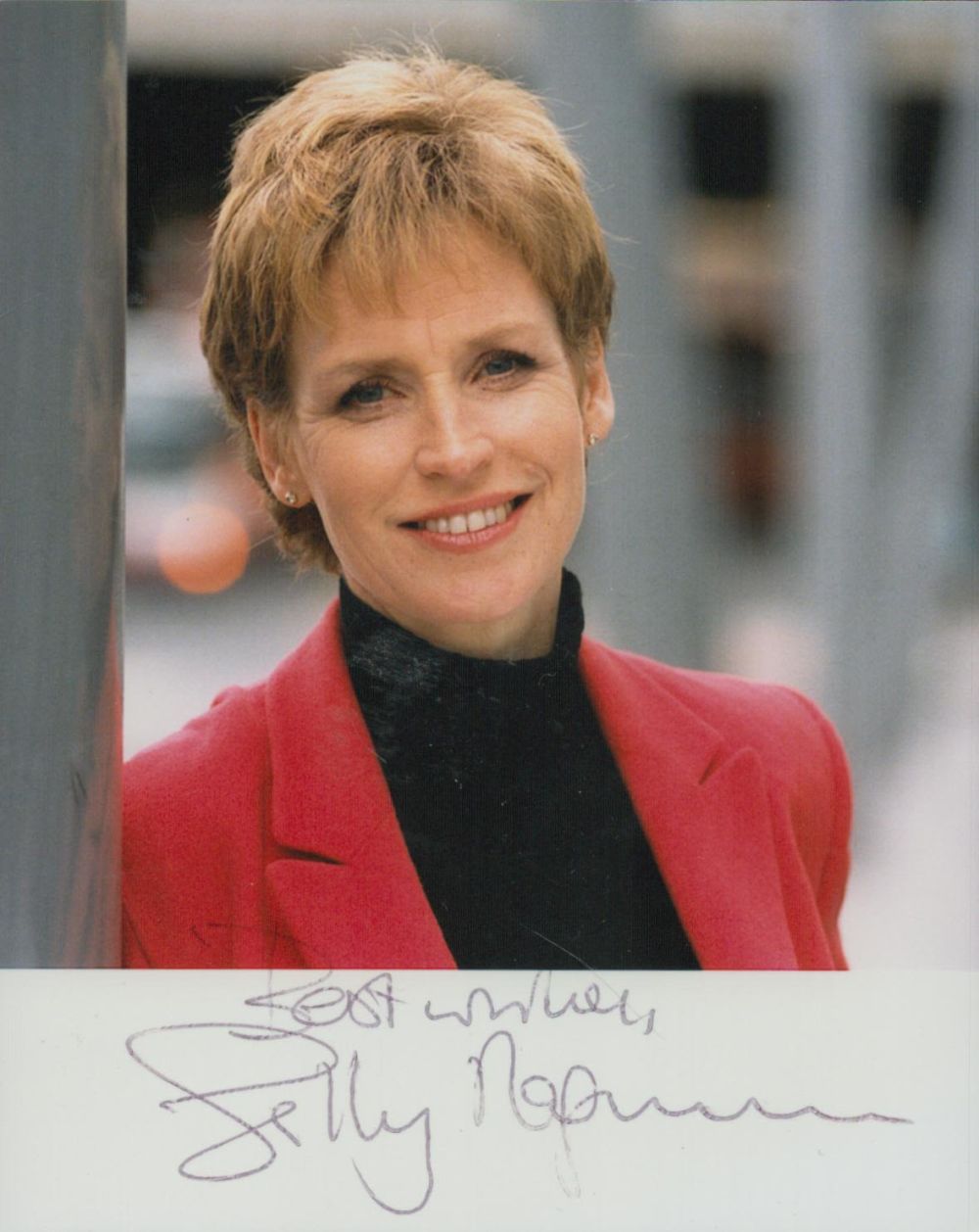 Lot 210: Sally Magnusson signed colour photo. Broadcaster. 5 x...