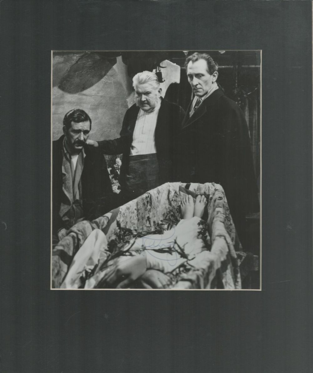 Lot 226: Peter Cushing signed black and white photo mounted....