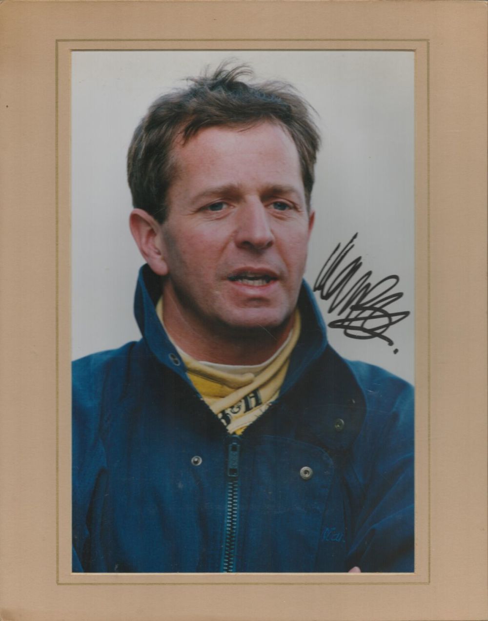Lot 227: Martin Brundle signed colour photo mounted. British Racecar...